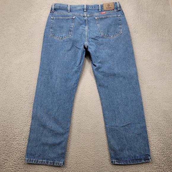 Wrangler Jeans Mens 38x29 Blue Denim Straight Leg Medium‎ Wash Cowboy Mid Rise - Picture 4 of 14